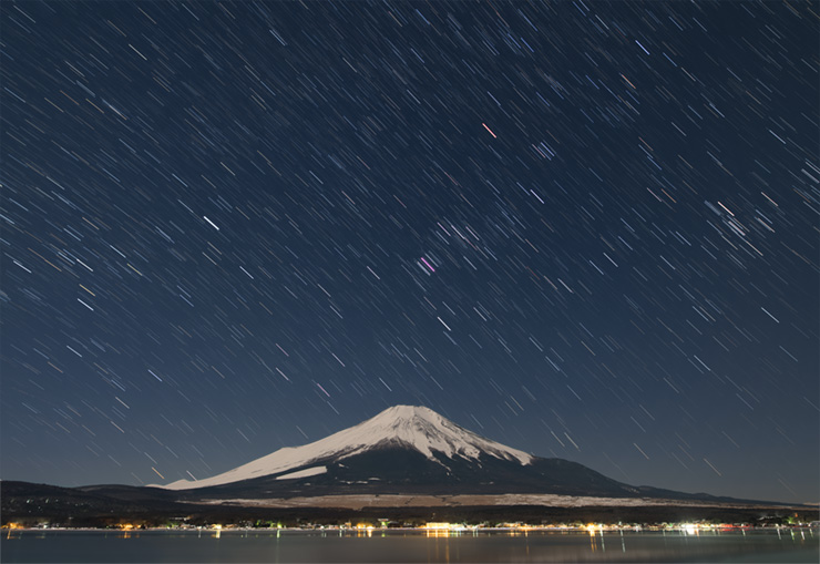 富士山とオリオン座 デジタル一眼レフカメラ 天体写真の世界