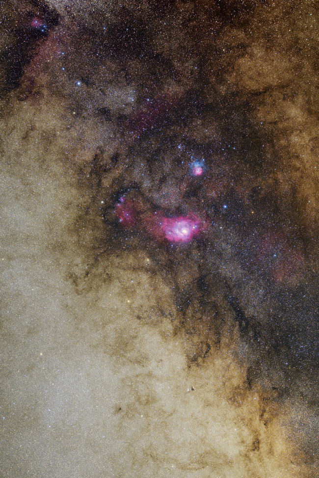 いて座 M8 M20 付近の天の川