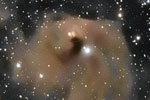ハインドの変光星雲付近