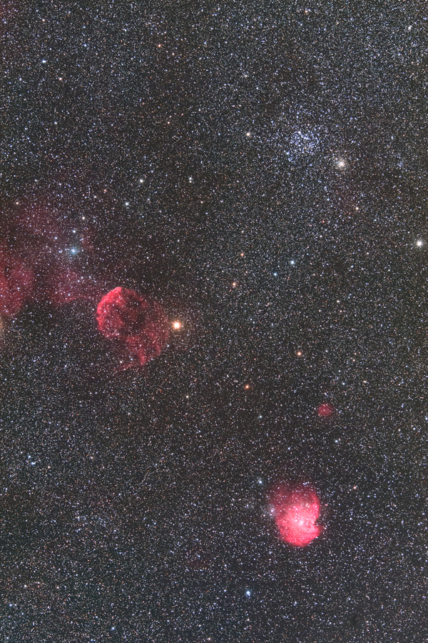 ふたご座M35、モンキー星雲付近
