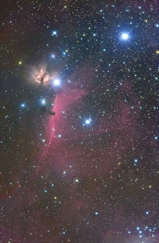 馬頭星雲と三ツ星