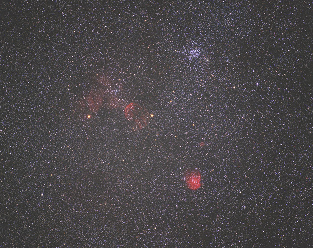 双子座のM35散開星団とモンキー星雲