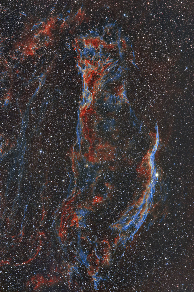 網状星雲西側 NGC6960付近