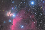オリオン座中央部の星雲