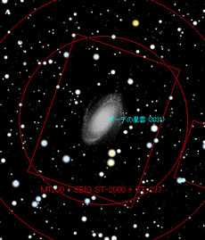 MT200の写野とM81銀河