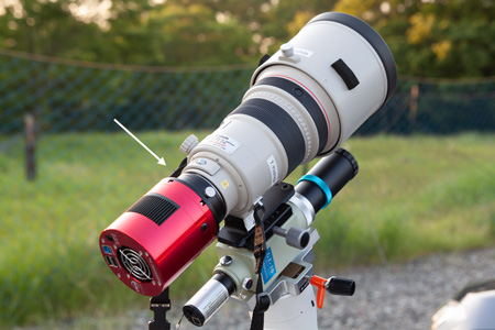 冷却CMOSカメラと望遠鏡