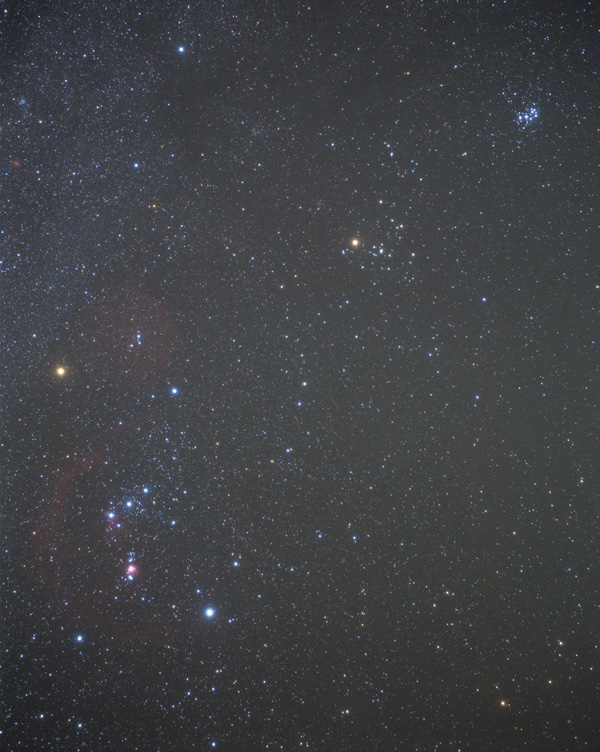 オリオン座とすばるのフリー写真素材 天体写真の世界