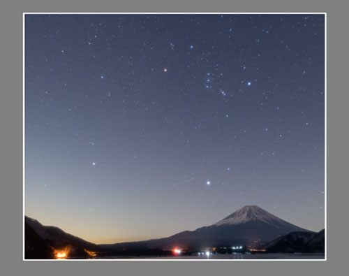 富士山と星空プリント例