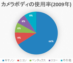 2009年のデジカメ使用率集計グラフ
