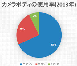 2013年のデジカメ使用率集計グラフ