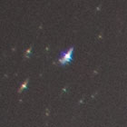 シグマ 20mm F1.4 DG HSMの左上隅星像（F2のとき）