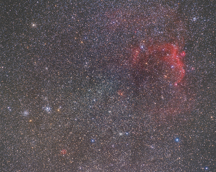 散開星団M46、M47とわし星雲